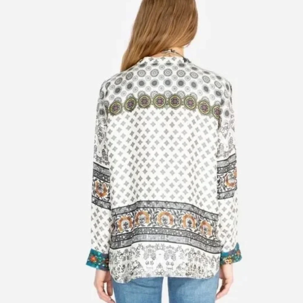 Johnny Was 100% Silk Tunic Cory Boxy Top